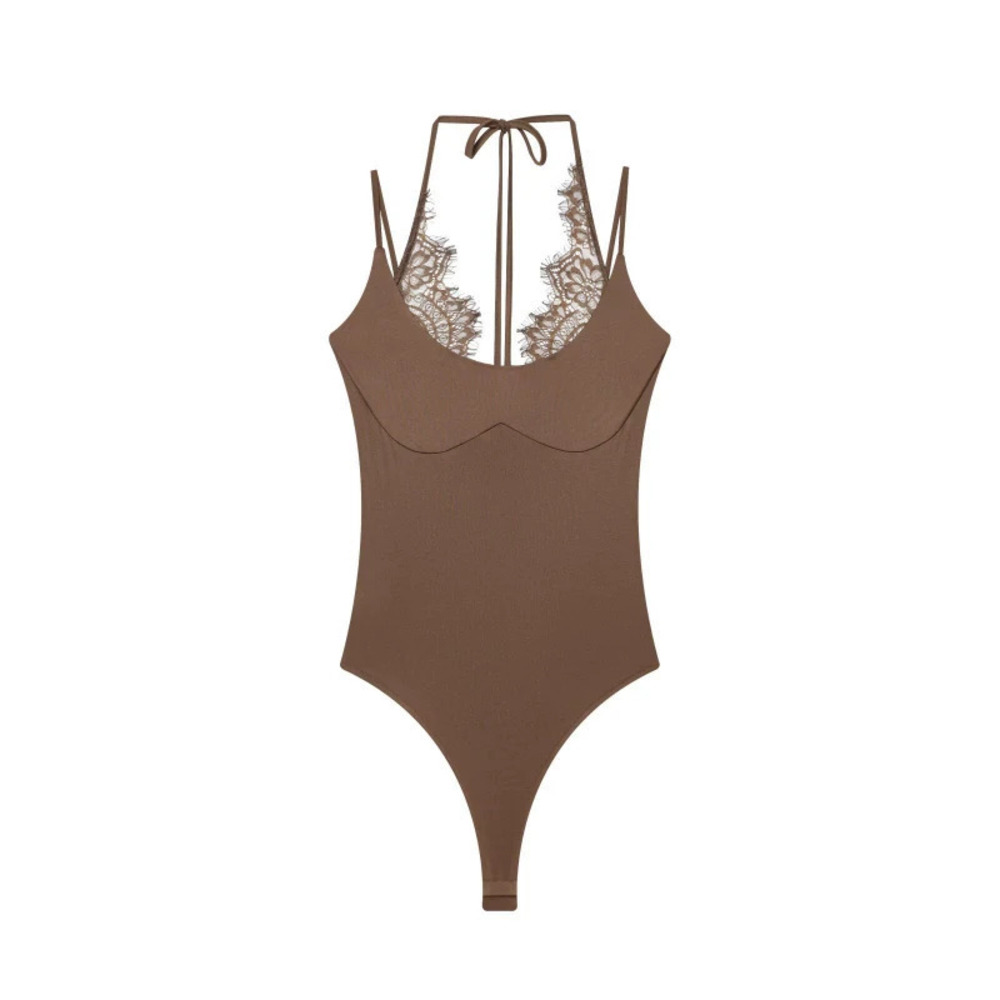ZARA Popular Lace Halter Neck Bodysuit